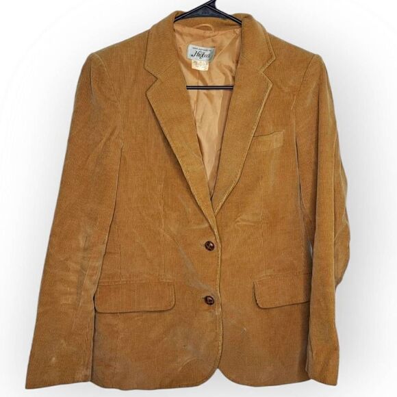 Higbees Vintage 1970s Corduroy Blazer in Tan size 8 - Picture 1 of 7